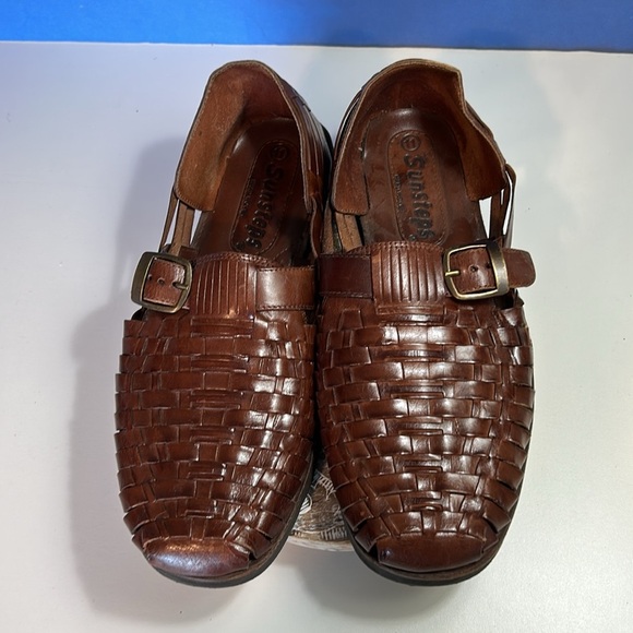 SUNSTERS VICTER MENS HAND WOVEN LEATHER HUARACHES SANDAL SIZE 11 - Picture 2 of 10